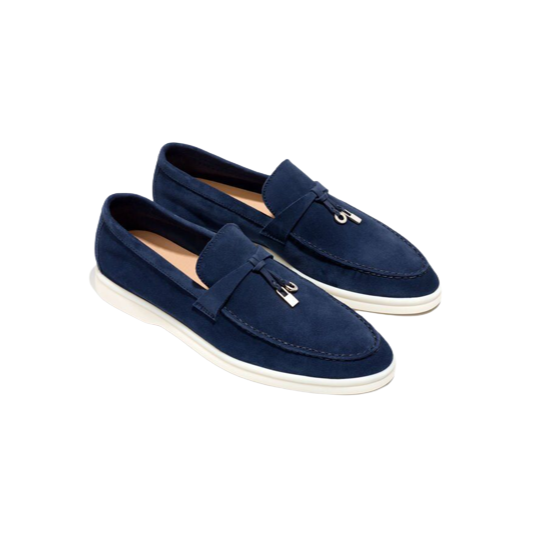 Loro Piana Navy Blue Summer Charms Walk Loafers – Porta Di Roma